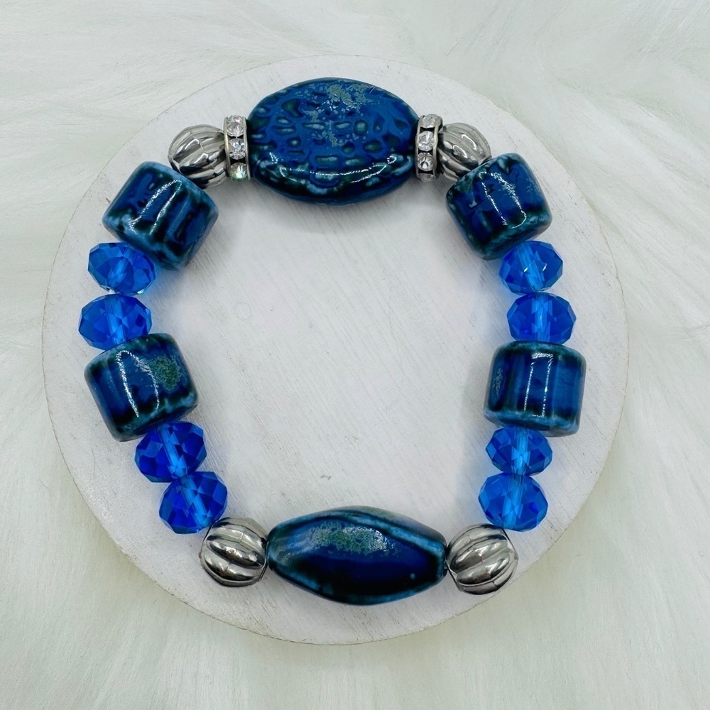 Large Natural Stone Beaded Unique Design Bracelets Style 203 - Picture 3 of 5